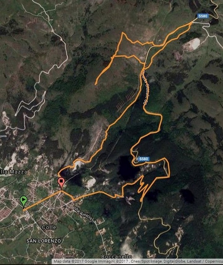 L'Anello realizzato tracciato dal mio GPS
