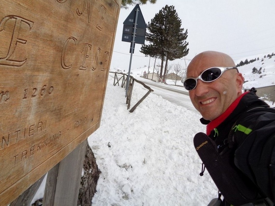Si arriva alla tabella del Vallone delle Cese 1260m