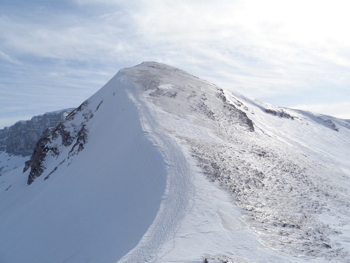 La discesa da Cima Campitello