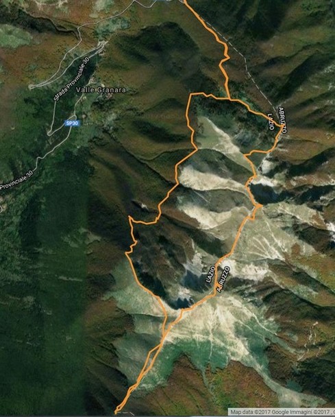 La traccia percorsa dal mio GPS