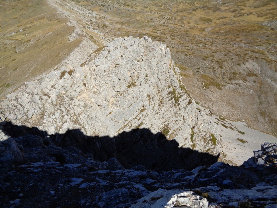 La cresta rocciosa appena percorsa