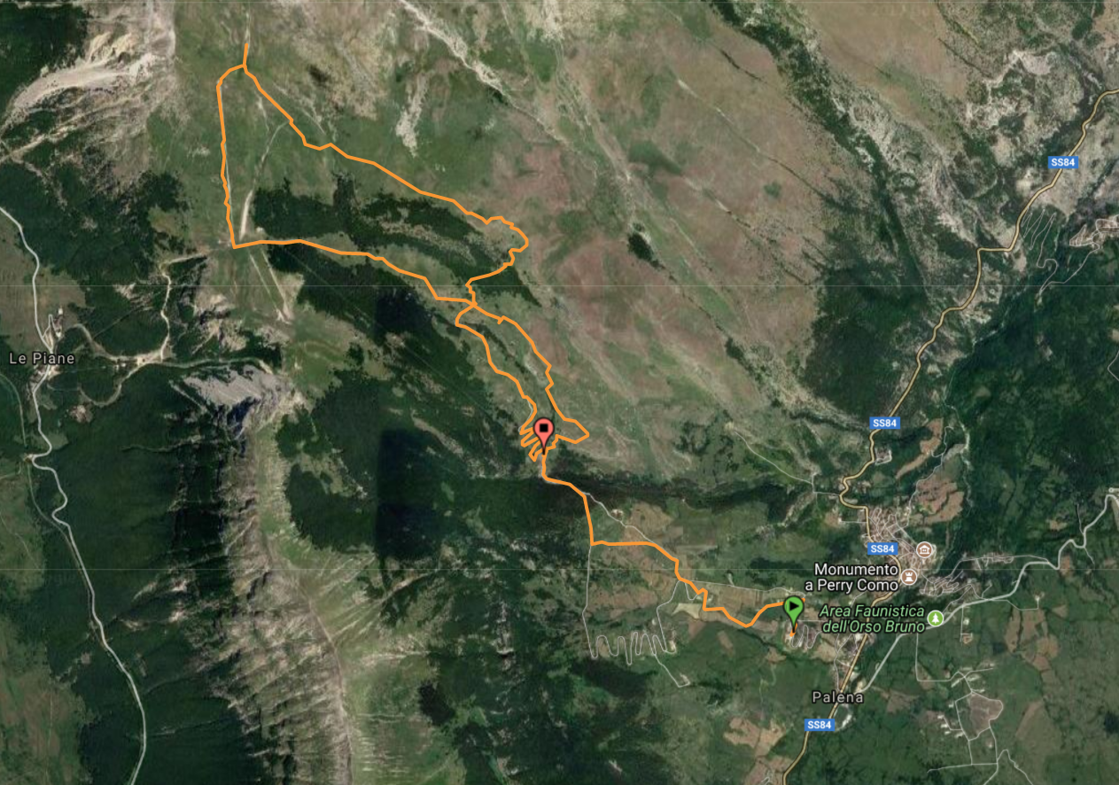 Il percorso di oggi dal mio GPS