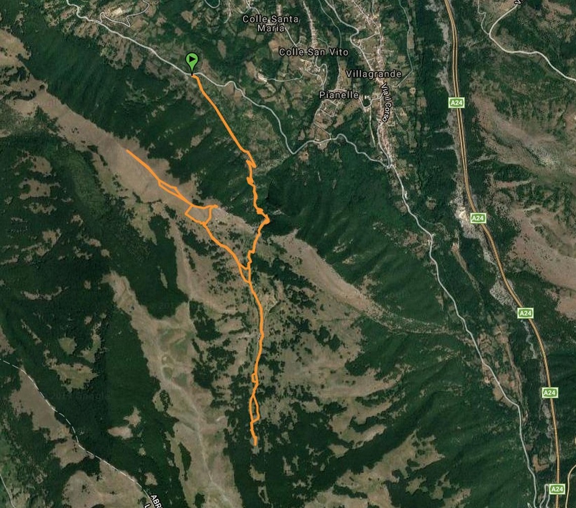 Dal mio GPS il percorso di oggi: Km 15 per 880m di dislivello complessivo totale tutto su neve alta