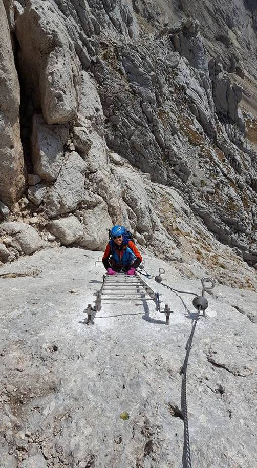 Tiziana Sesana sulle Ferrate del Gran Sasso