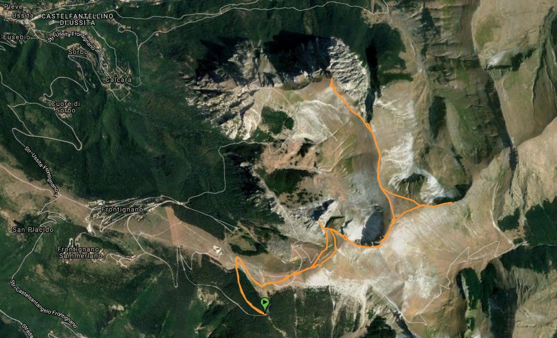 La traccia del mio GPS di oggi
