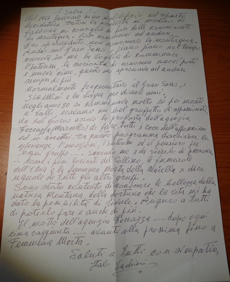 Scritto da Italo Iachini per noi: grazie !!!