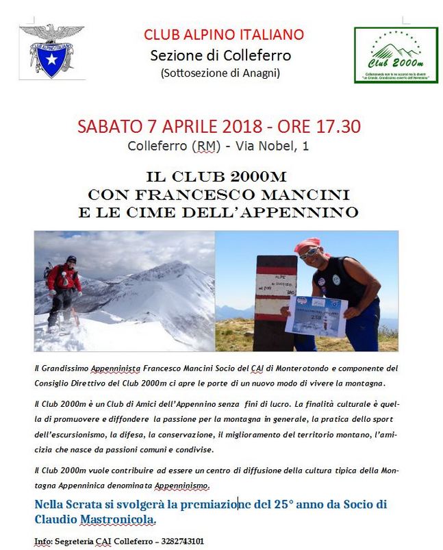 7 Aprile 2018 CAI COLLEFERRO