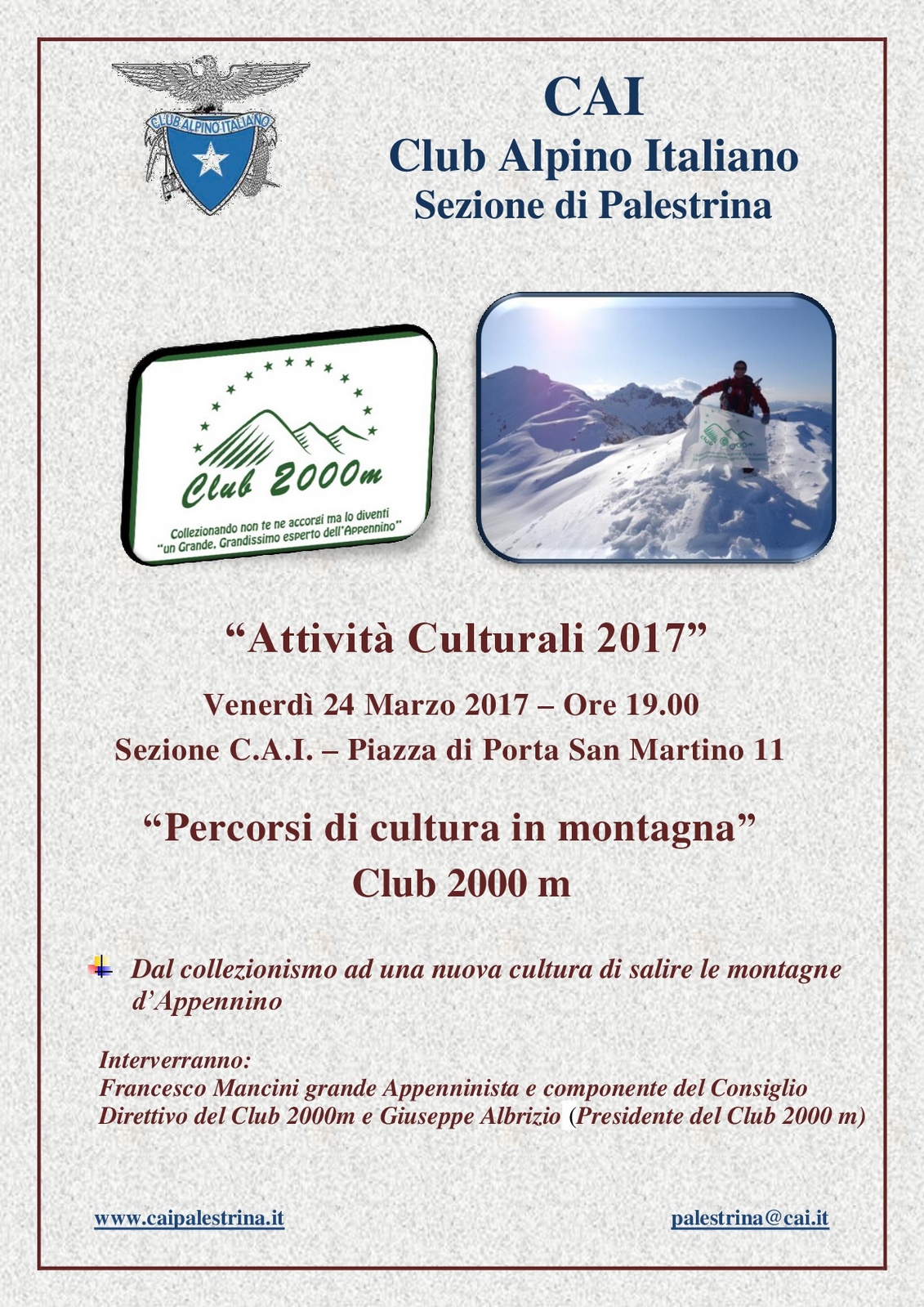 24 Marzo 2017 Invito al Club 2000m