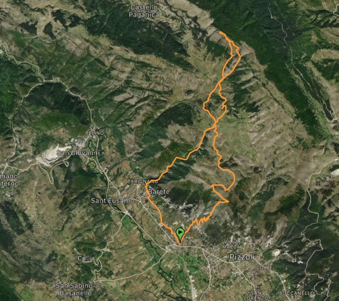 Io nostro giro di oggi dal mio GPS