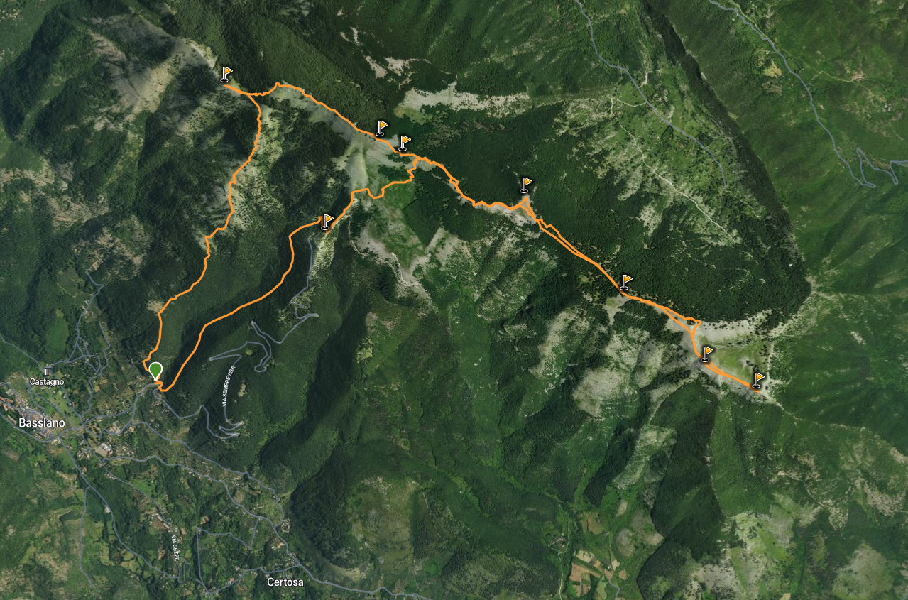 Dal mio GPS 22 Km per D+ 1435 metri