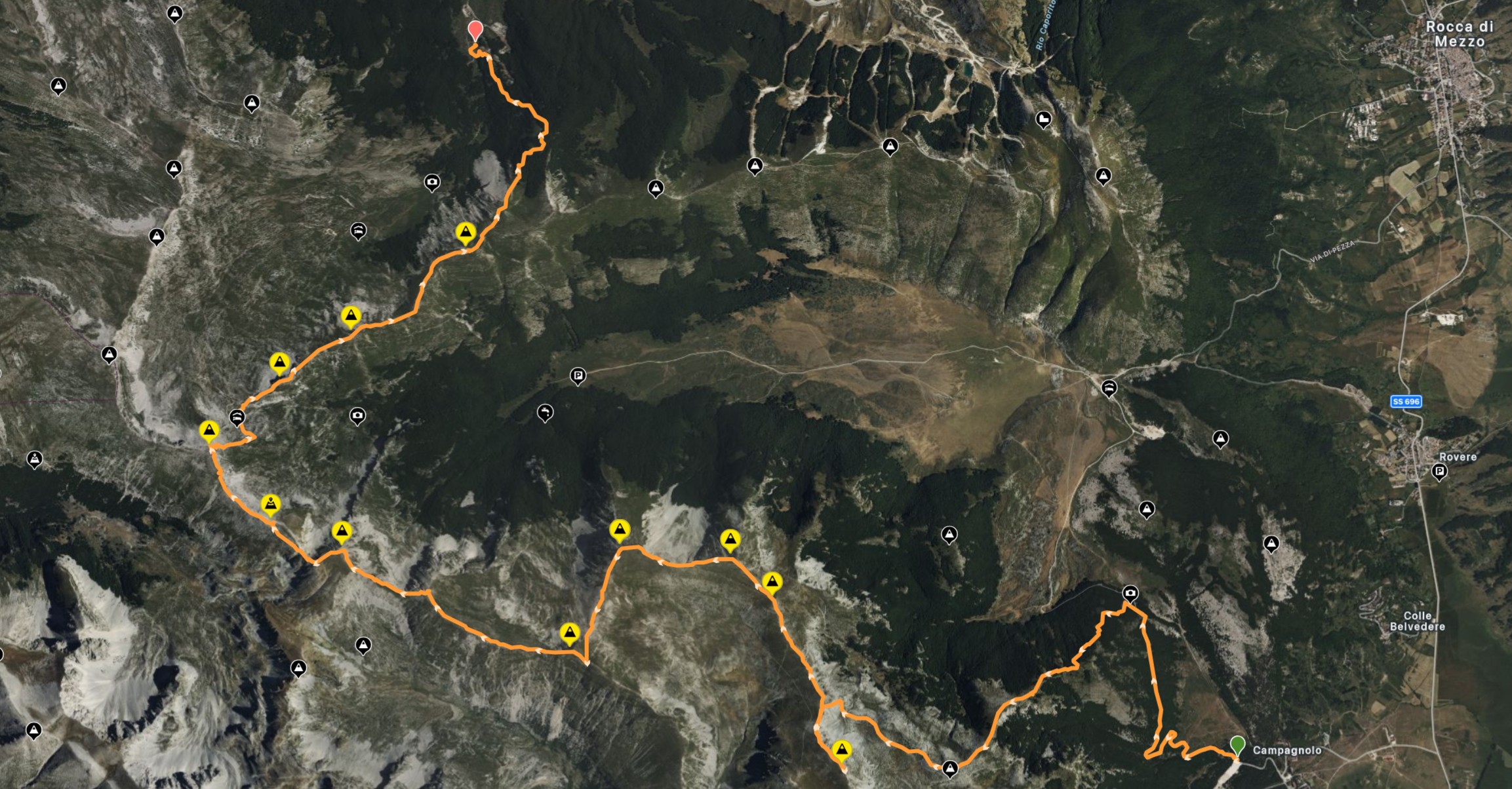 23 KM per 1585 metri di dislivello salita !!!