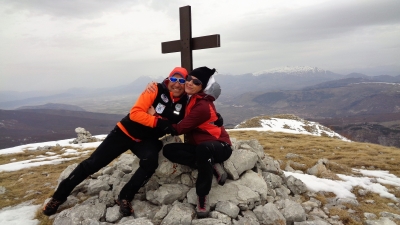 Con la " Regina di Pescina " alias Maria Grazia De Matteis per 3 Cavalieri sull'anello del Monte Turchio del PNALM