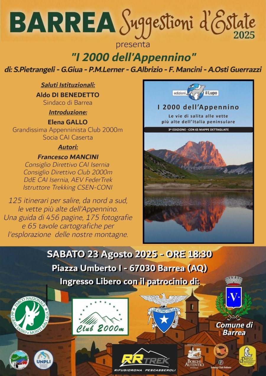 NEWS N.227 Relatore al Comune di Barrea per la presentazione de I 2000 dell'APPENNINO