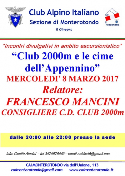 C.A.I. Monterotondo: Relazioni di Montagna del 8 Marzo 2017