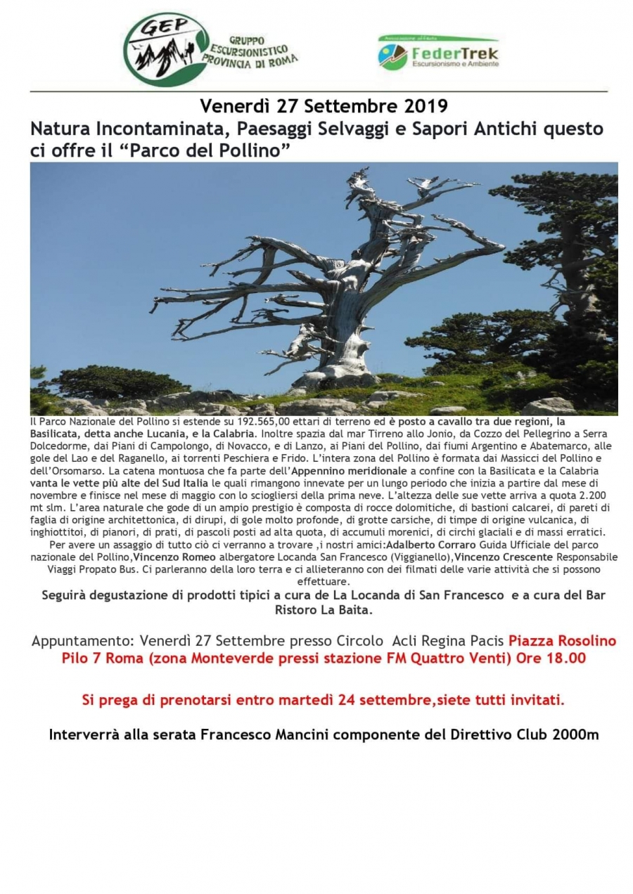 Prima Conferenza GEP Gruppo Escursionismo Provincia di Roma