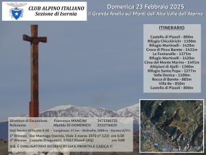 NEWS N. 105 Con il CAI ISERNIA Direzione di Escursione per il grande Anello sui Monti dell&#039;Alta Valle dell&#039;Aterno