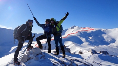 Con " HERMIONE " Federica Durì e la saggezza di Gianni Marini per il grande anello di quota da Barrea per Cima Biscurri nel Pnalm Sud-Est