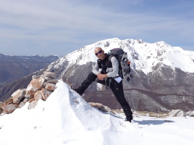 La grande traversata sulla montagna innevata di Monte Godi del PNA