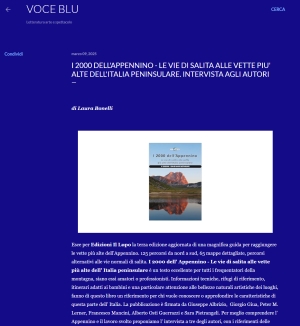 NEWS N.107 Intervistato da VOCE BLU il Blog dedicato alla letteratura, arte e spettacolo