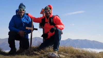 Con Andrea Bollati reggente del C.A.I. di Pietracamela ed il Suo gruppo per l'anello del Monte Pozzoni sull''Alta Valle del Velino