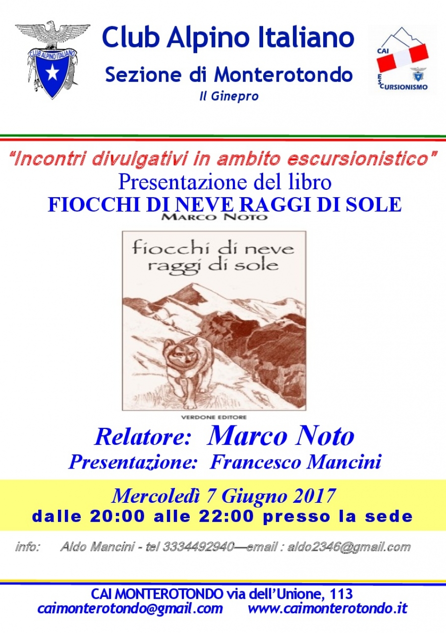 Quando si presenta un Libro: Marco Noto in " Fiocchi di Neve Raggi di Sole "