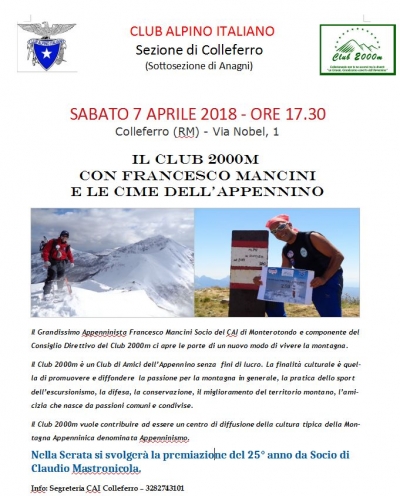 C.A.I. Colleferro: Relazioni di Montagna del 7 Aprile 2018