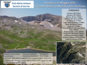 NEWS N. 84 CAI ISERNIA: Direzione di Escursione per l&#039;Anello sul Monte Morrone della Duchessa