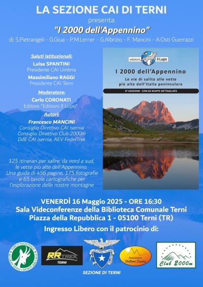NEWS N.115  Relatore con il CAI di TERNI per la presentazione de I 2000 dell&#039;APPENNINO