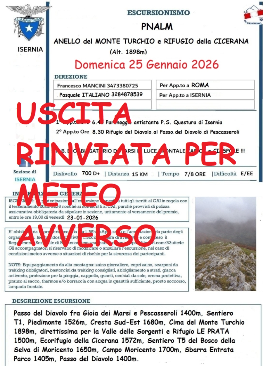 NEWS N.143 Con il CAI di ISERNIA Direzione di Escursione per l'anello del Monte Turchio e il RIfugio della Cicerana nel PNALM