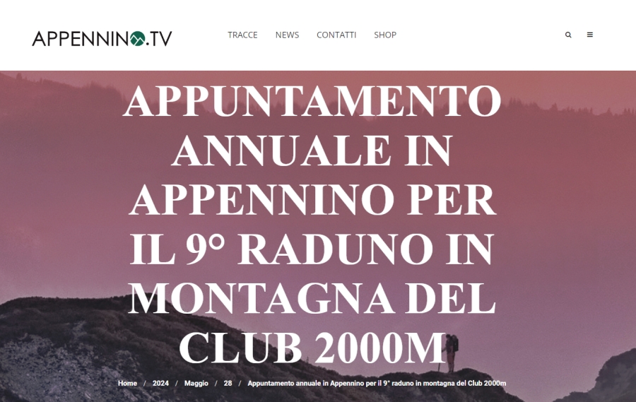 NEWS N.88 APPENNINO.TV presenta il 9° Raduno in Montagna del Club 2000m con FederTrek/StarTrekk