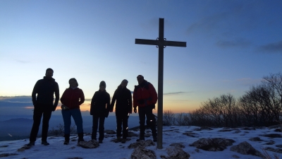 Con la " Guardia Costiera " per il Tramonto con il grande anello sul bianco Monte Tancia dei Monti Sabini