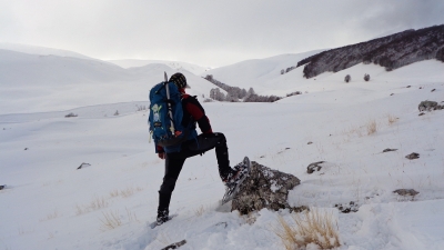 La prima neve sugli Altipiani Maggiori D'Abruzzo per il ritorno con il Gruppo Minimo
