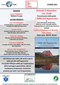 NEWS N.100 Relatore alla FIERA di ROMA dei LIBRI: Terza presentazione a Roma de I 2000 dell&#039;Appennino