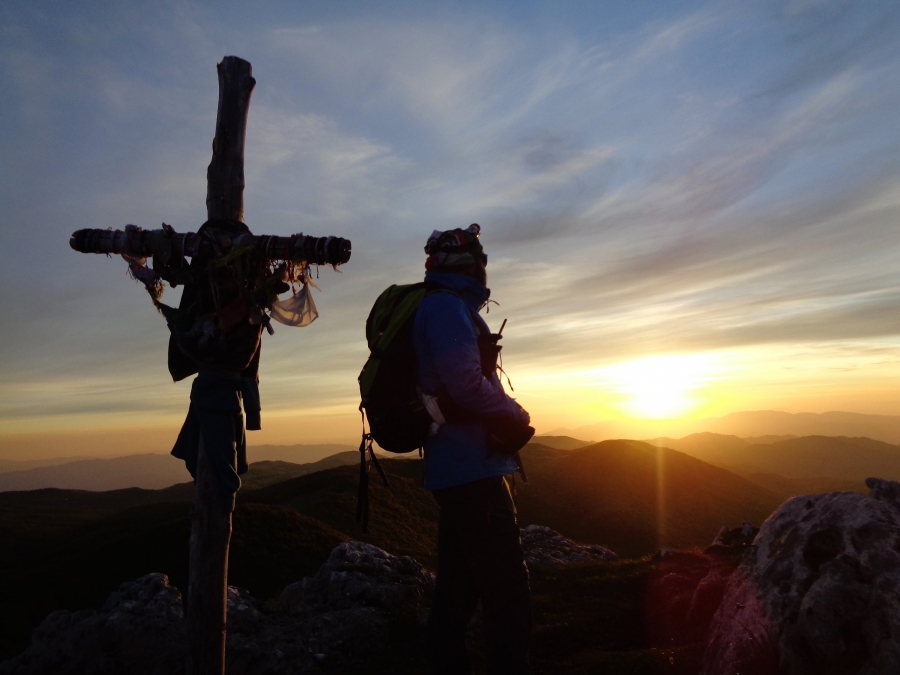Solitaria con mio Padre ora sulla montagna più alta per il grande anello del Monte Autore sui Simbruini