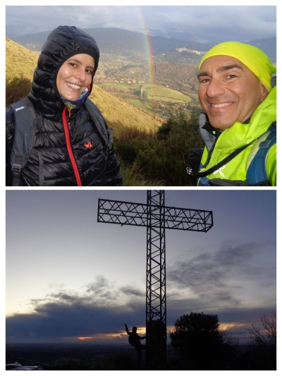 L'arcobaleno e il tramonto per Nancy con l'anello pomeridiano-notturno del Monte Catillo