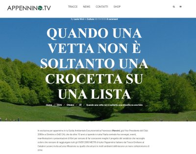 NEWS N.163 APPENNINO.TV: Quando una vetta non è soltanto una crocetta su una lista